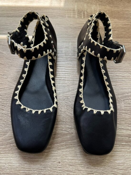 Free People Shoes - New Free People Crochet Mystic Mary Jane Flats Black 7.5